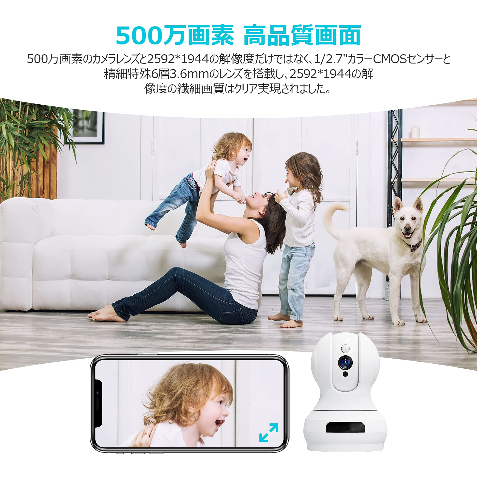ネットワークカメラ 500万画素 ベビーモニター 監視カメラ ペット 暗視機能 Amazon.co.jp: 【強化版500万画素】 監視カメラ ネットワークカメラ